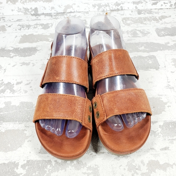 Sorel Women's Brown Leather Strapped Summer Flat Sandals O352 - Picture 3 of 11